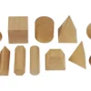 Set Geometrie-Körper aus Holz, 12-tlg. mit Beutel