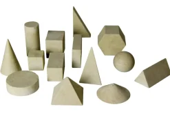 Set Geometrie-Körper massiv, naturfarben, 14-tlg. im Karton