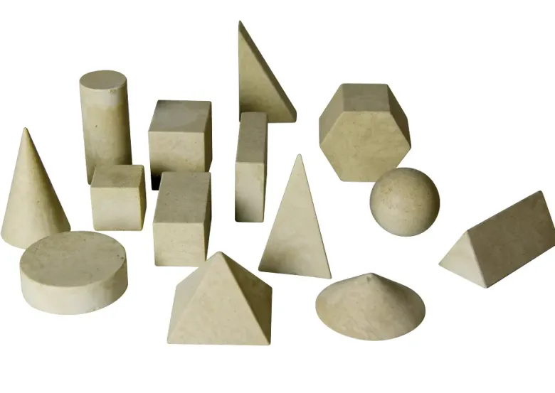 Set Geometrie-Körper massiv, naturfarben, 14-tlg. im Karton