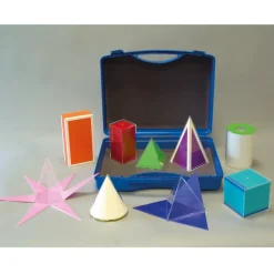 Set Geometrie-Körper mit Flächenabwicklung, 9-tlg. im Koffer