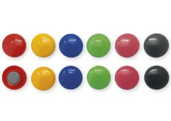 Set Haft-Magnete 30 mm ø, farbig sortiert, 12-tlg.