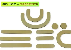 Set Holz-Buchstaben magnetisch, 60-tlg. in Box