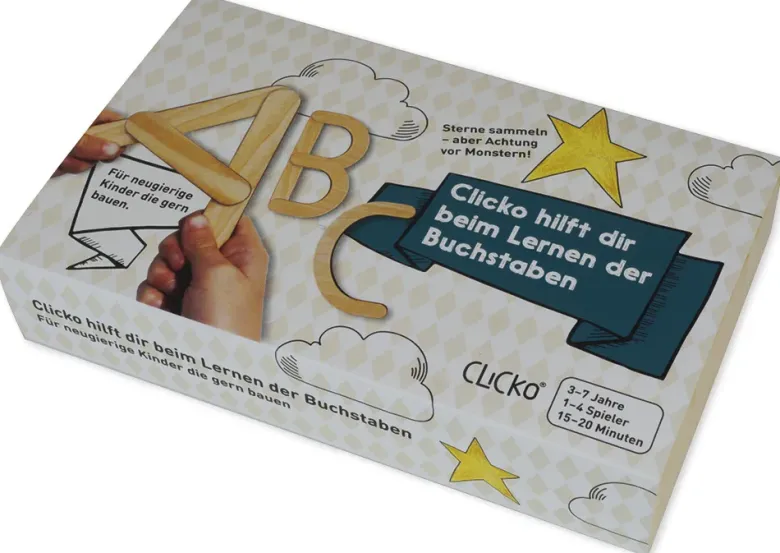Set Holz-Buchstaben magnetisch, 60-tlg. in Box