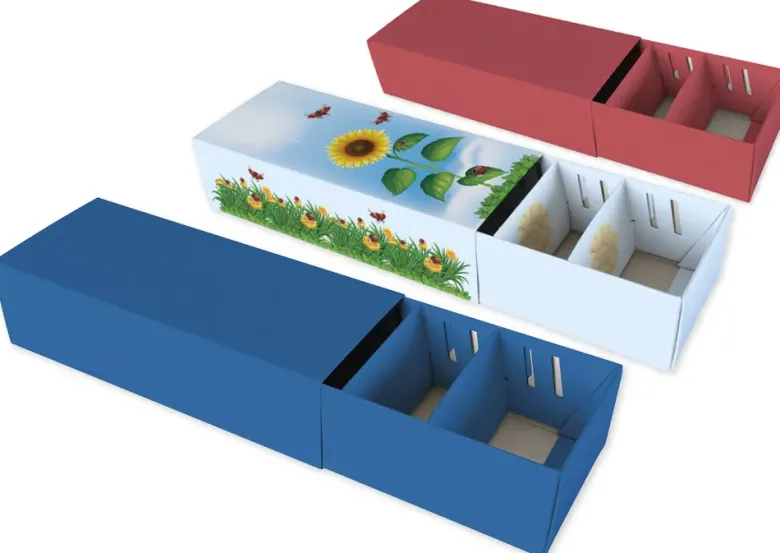 Set Karteikasten für A8, planliegend, farbig, 5 Stück