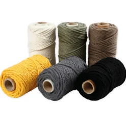 Set Makramee-Kordel 4 mm, 330 g, 6 Stück