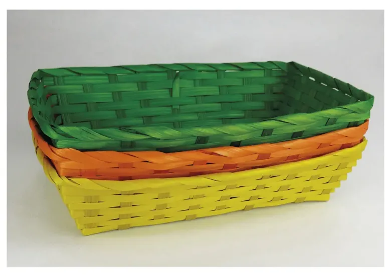 Set Material-Körbchen aus Bambus, farbig, 3-tlg.