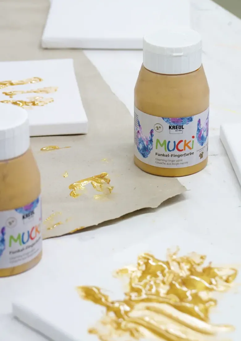 Set MUCKI Funkel-Fingerfarbe à 150 ml, 4-tlg.