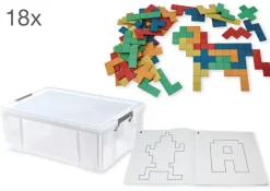 Set Pentominos aus RE-Wood, mit Vorlagen, 938-tlg. in Box