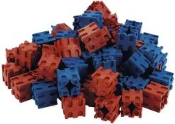 Set Rechen-Steckwürfel aus RE-Wood, 100-tlg., 2x2 cm, rot/blau