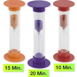 Set Sanduhren "L" 3-tlg., 14,5 cm hoch, 5 cm ø (10/15/20 Minuten)