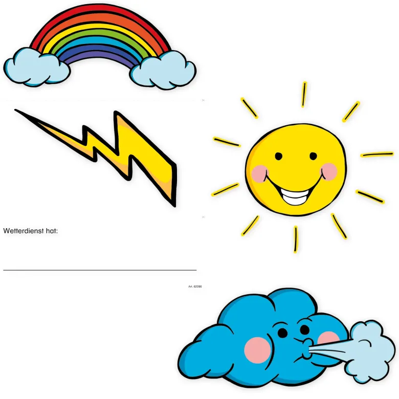 Set Wetter-Fensterfolien A3, 6-tlg., statisch