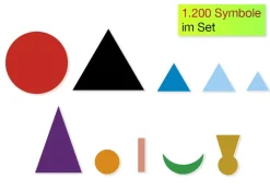 Set Wortarten-Symbole, aus Pappe, zum Legen, 1.200-tlg. "Montessori Premium"