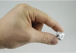 Set Zehnseitige Würfel in Dose, 0-9, weiß, 100 Stück