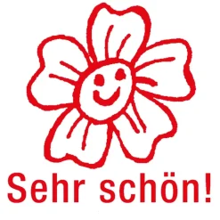 Siebdruck-Stempel "Perpetuum", Blume "Sehr schön!"