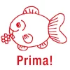 Siebdruck-Stempel "Perpetuum", Fisch "Prima!"