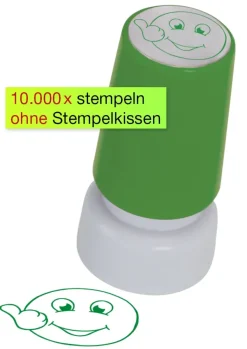 Siebdruck-Stempel "Perpetuum", "Gesicht Daumen hoch"