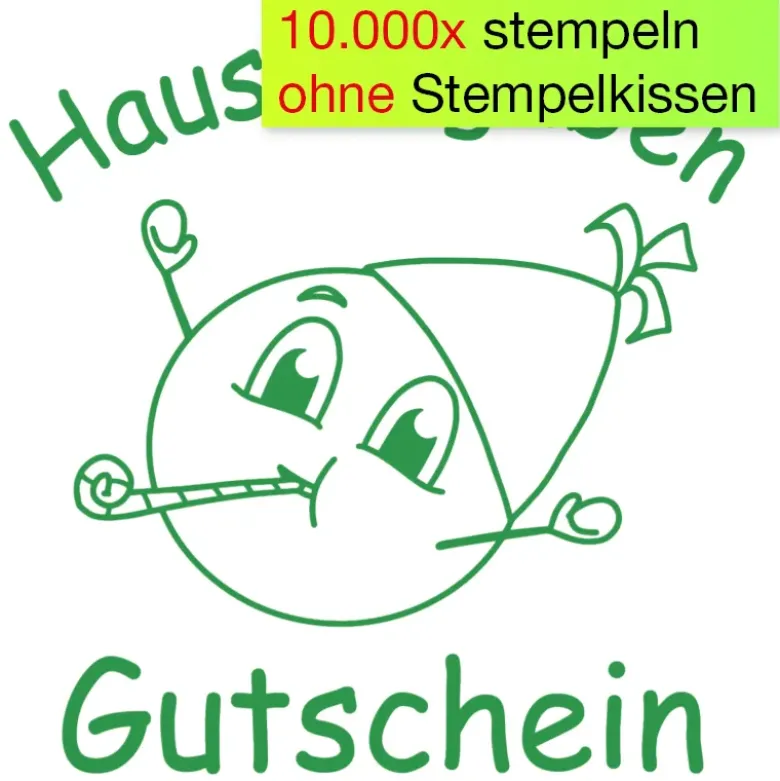Siebdruck-Stempel "Perpetuum", "Hausaufgaben-Gutschein"