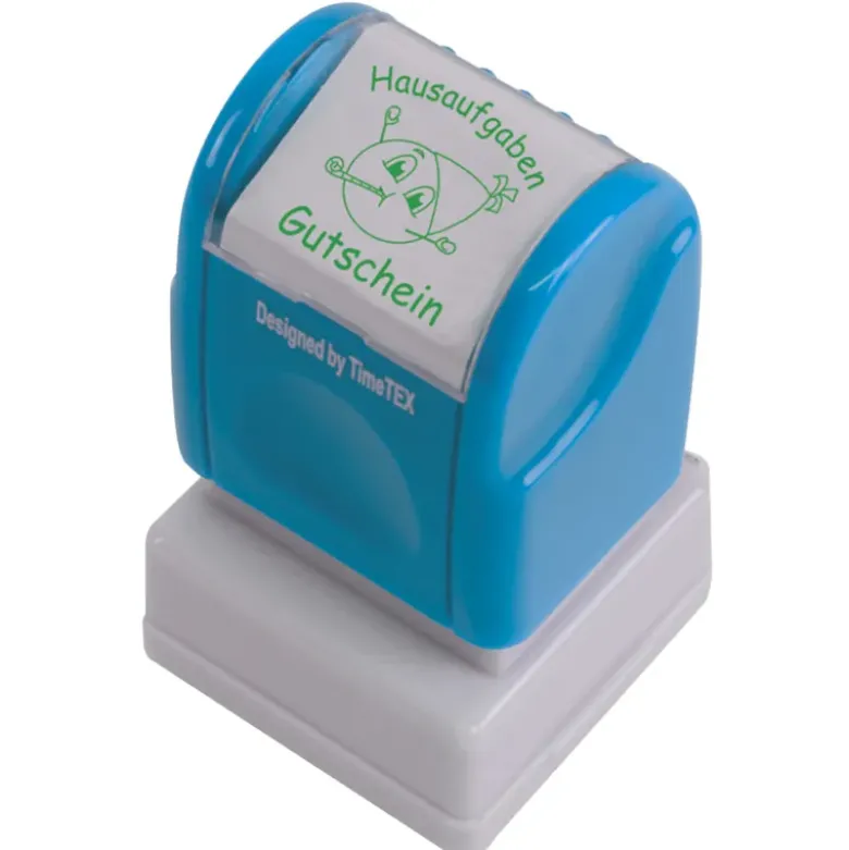 Siebdruck-Stempel "Perpetuum", "Hausaufgaben-Gutschein"