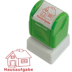Siebdruck-Stempel "Perpetuum", "Hausaufgaben-Haus"