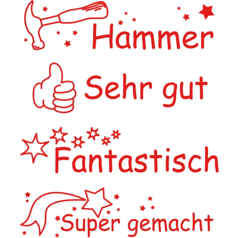 Siebdruck-Stempel "Perpetuum", 4 in 1, "Hammer"