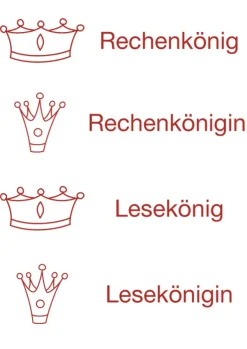 Siebdruck-Stempel "Perpetuum", 4 in 1, "Rechen-/Lese-König/in"
