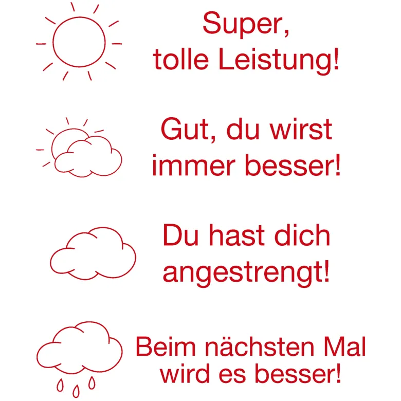 Siebdruck-Stempel "Perpetuum", 4 in 1, "Sonne und Wolken"