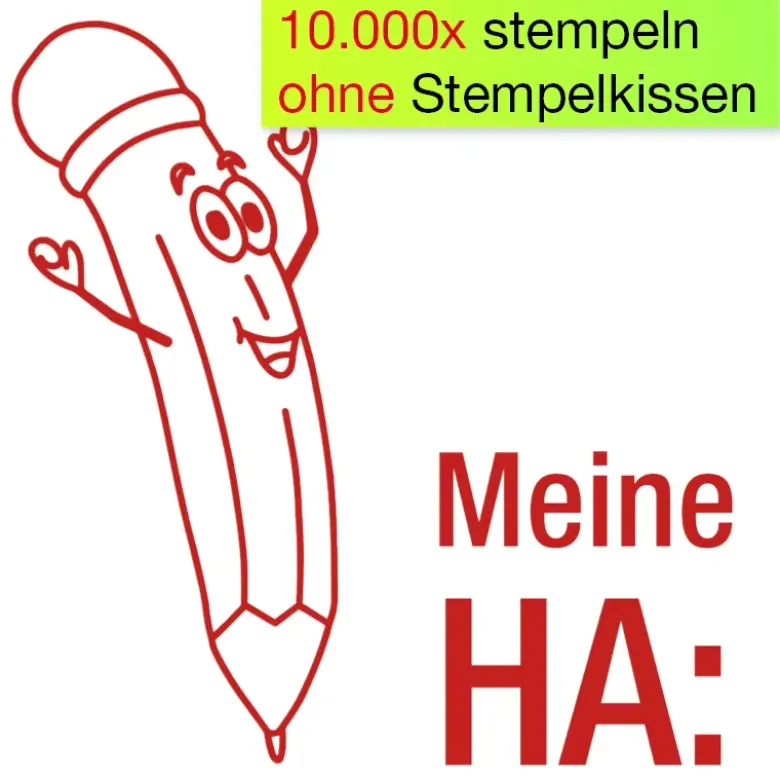 Siebdruck-Stempel "Perpetuum", "Meine Hausaufgaben"