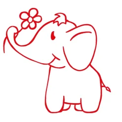 Siebdruck-Stempel "Perpetuum" rund "Elefant"