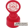 Siebdruck-Stempel "Perpetuum" rund "Eule"