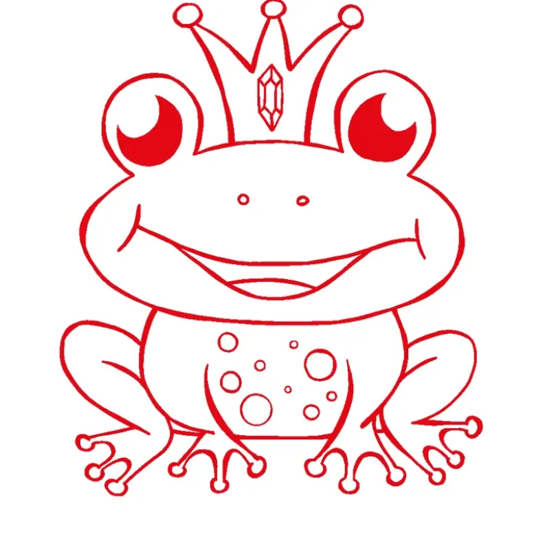 Siebdruck-Stempel "Perpetuum" rund "Froschkönig"