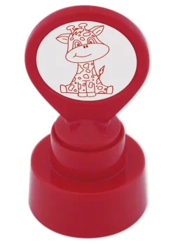 Siebdruck-Stempel "Perpetuum" rund "Giraffe"
