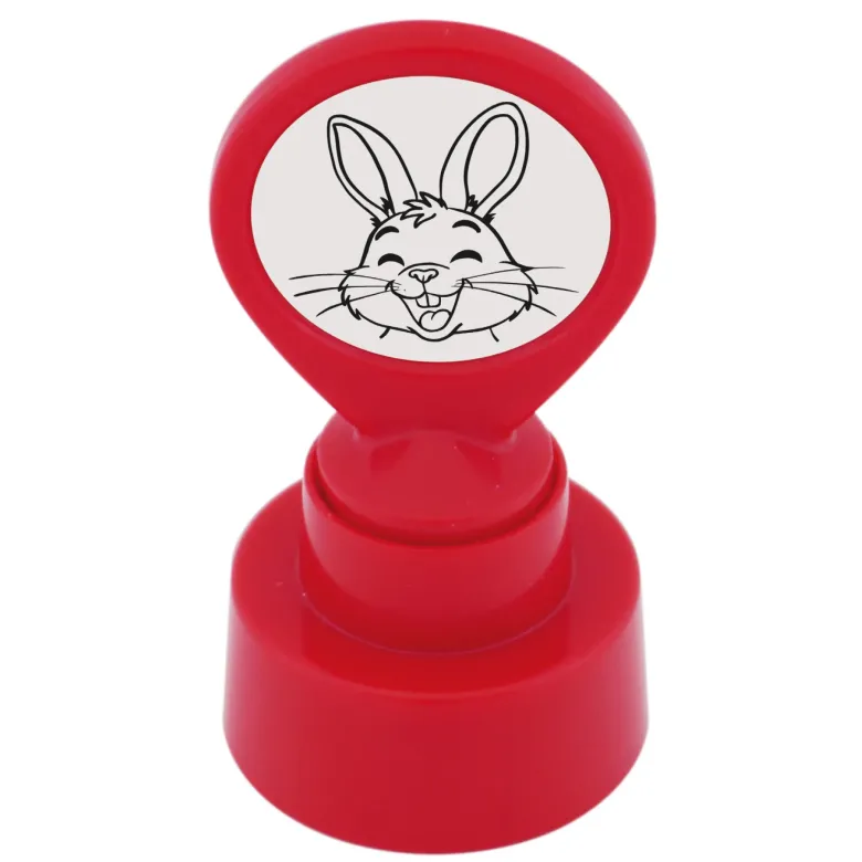Siebdruck-Stempel "Perpetuum" rund "Hase"
