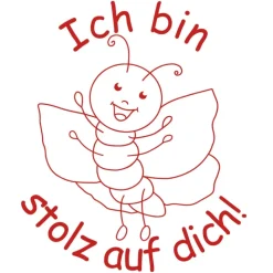 Siebdruck-Stempel "Perpetuum" rund "Ich bin stolz auf dich"