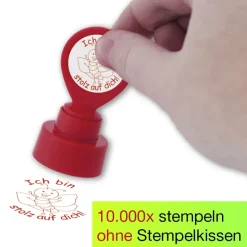 Siebdruck-Stempel "Perpetuum" rund "Ich bin stolz auf dich"
