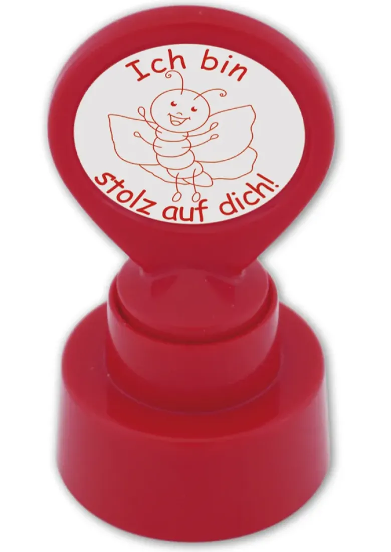 Siebdruck-Stempel "Perpetuum" rund "Ich bin stolz auf dich"