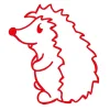 Siebdruck-Stempel "Perpetuum" rund "Igel"