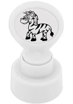 Siebdruck-Stempel "Perpetuum" rund "Zebra"