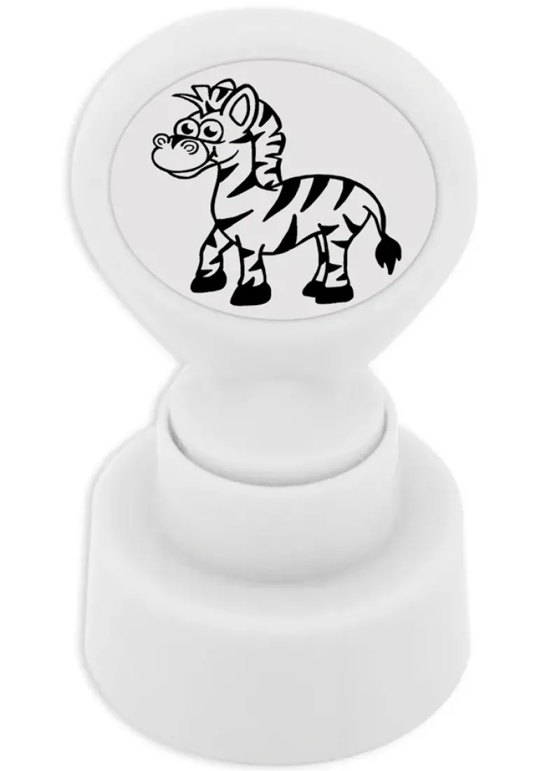 Siebdruck-Stempel "Perpetuum" rund "Zebra"
