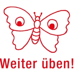 Siebdruck-Stempel "Perpetuum", Schmetterling "Weiter üben!"