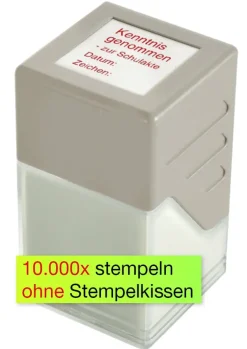 Siebdruck-Stempel "Perpetuum", "Schulakte"