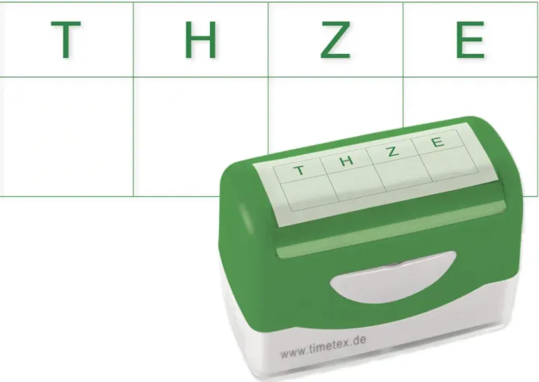 Siebdruck-Stempel "Perpetuum", "Stellenwert"