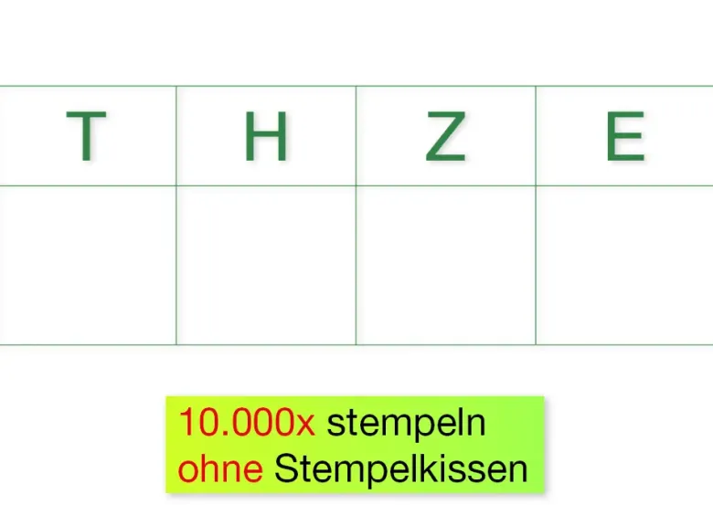 Siebdruck-Stempel "Perpetuum", "Stellenwert"