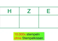 Siebdruck-Stempel "Perpetuum", "Stellenwert bis 100"