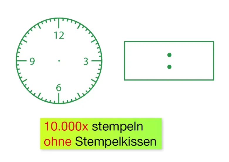 Siebdruck-Stempel "Perpetuum", "Uhrzeiten"