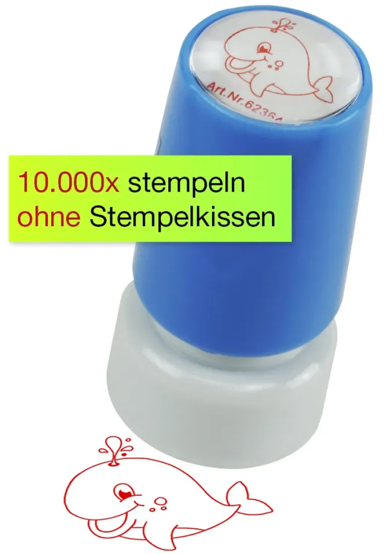 Siebdruck-Stempel "Perpetuum", "Wal"
