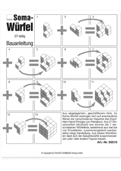 Soma-Würfel 60x60 mm, 27 Einzelwürfel in Beutel
