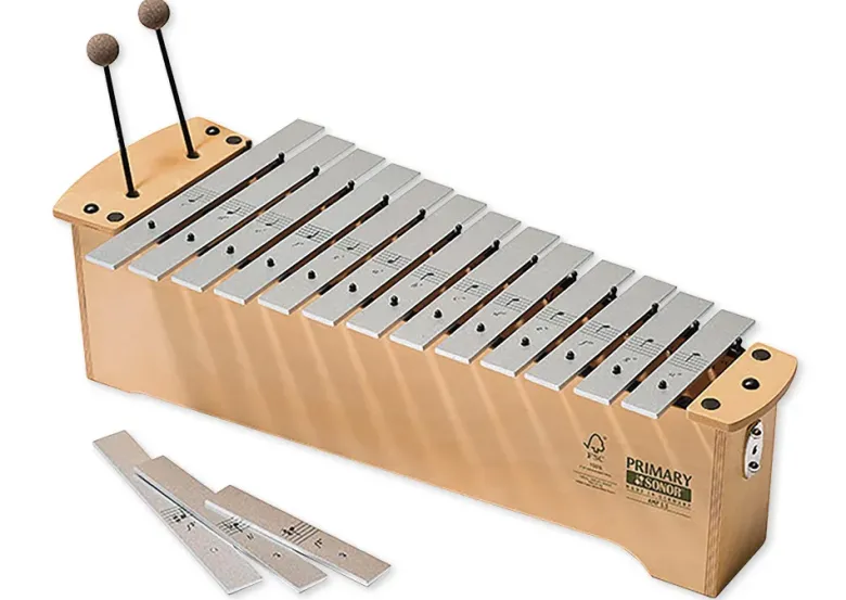 SONOR Metallophon, Alt c1-a2 + fis1, b1, fis2, mit Notenaufdruck, ASM 1.1 DE Primary Serie