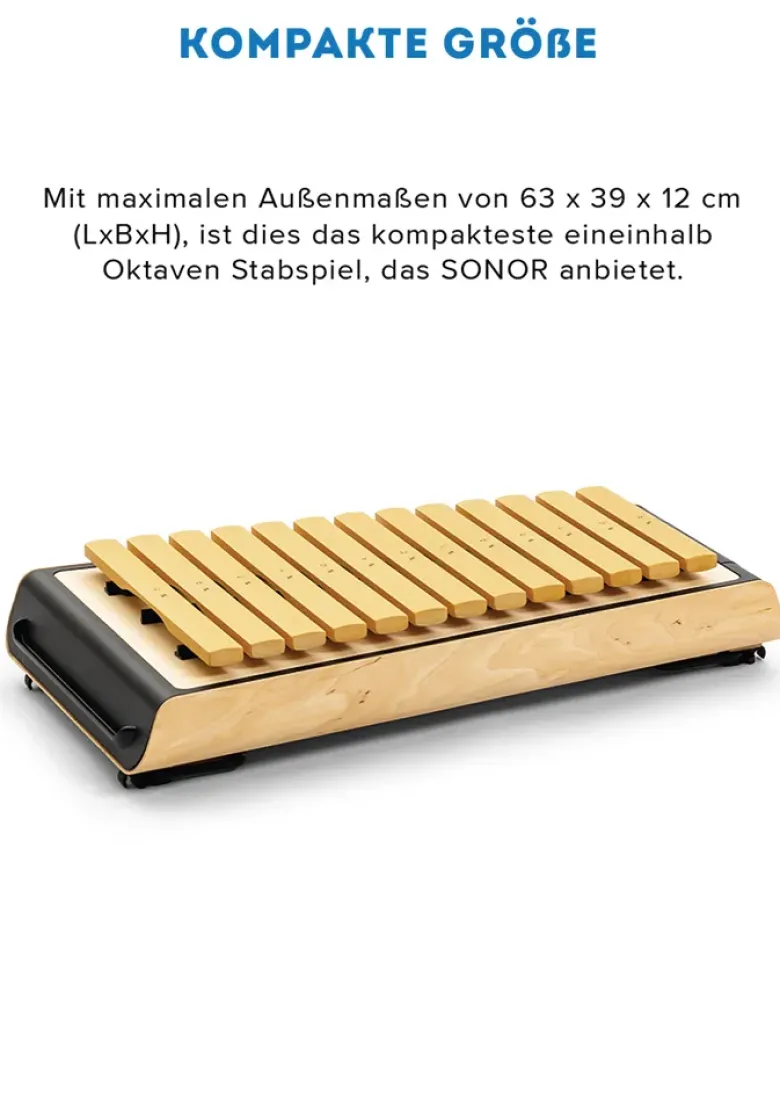 SONOR SMART Xylophon, Alt c1-a2 + fis1, b1, fis2, mit Schlägel, zum Stapeln, ASX 100 DE
