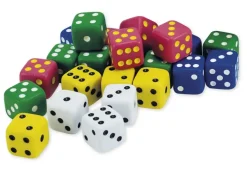Spielwürfel-Satz, 100-tlg. in Dose, bunt, 15 mm, mit Augen