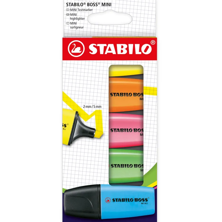 Stabilo Boss Mini Textmarker, 5-tlg.